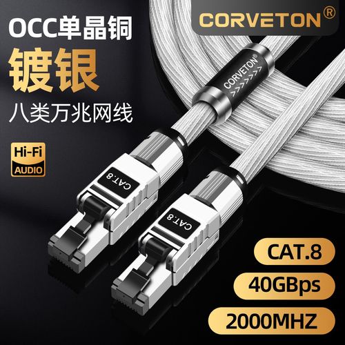 八类万兆网线单晶铜镀银hifi音响网线cat.8高速电脑路由器网络线